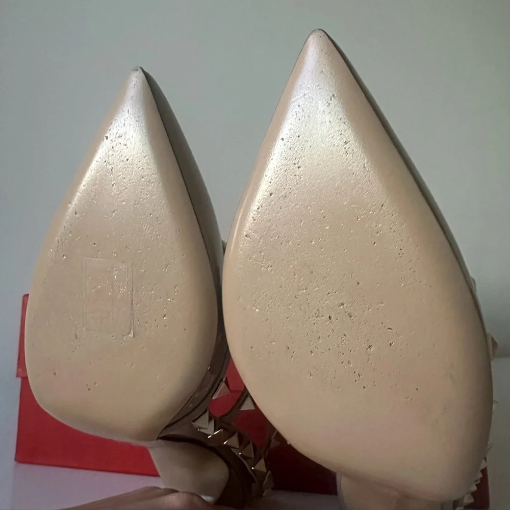 Valentino Rockstud Ankle Strap Pump 100 Mm Size 37 Poudre - Picture 6 of 8